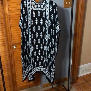 Black and white summer kimono